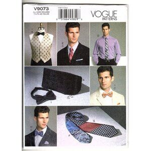 Vogue V9073 Mens Vest, Cummerbund, Ties, Pocket Square Uncut Sewing Pattern